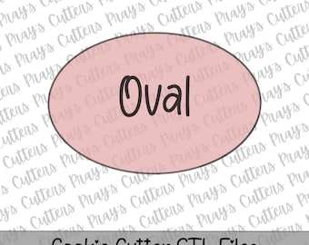Oval Cookie Cutter STL | 7 Größen | 3D Druck Datei zum sofortigen Download