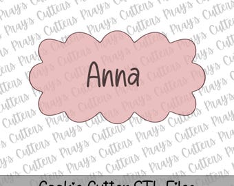 Custom Name Plaque Cookie Cutter STL File: Anna Plaque Design (Instant Download)