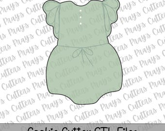 Ruffle Onesie Cookie Cutter STL | 4 Sizes | 3D Print File Instant Download