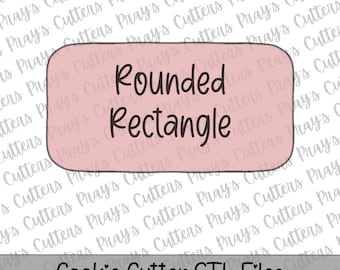 Rounded Corner Rectangle Cookie Cutter STL | 7 Sizes | 3D Print File Instant Download