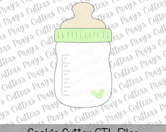 Baby Bottle Cookie Cutter STL File | Baby Shower Baking (Digital Download)