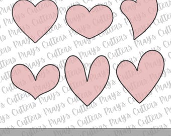 Heart Cookie Cutter Set | 3D Printed Valentines Cookie Cutters | Assorted Heart Shapes
