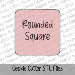 Rounded Square Cookie Cutter STL | 7 Sizes | 3D Print File Instant Download