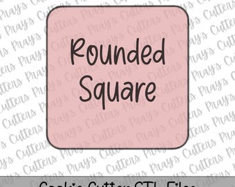 Rounded Square Cookie Cutter STL | 7 Sizes | 3D Print File Instant Download