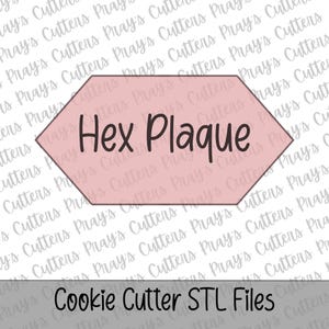 Cortador de galletas hexagonal en formato STL / 7 tamaños / Archivo de impresión 3D de descarga instantánea