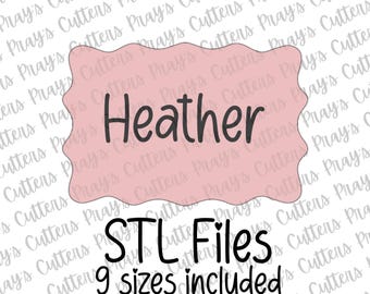 Wavy Edge Plaque Cookie Cutter STL File - 9 Sizes (Instant Download)