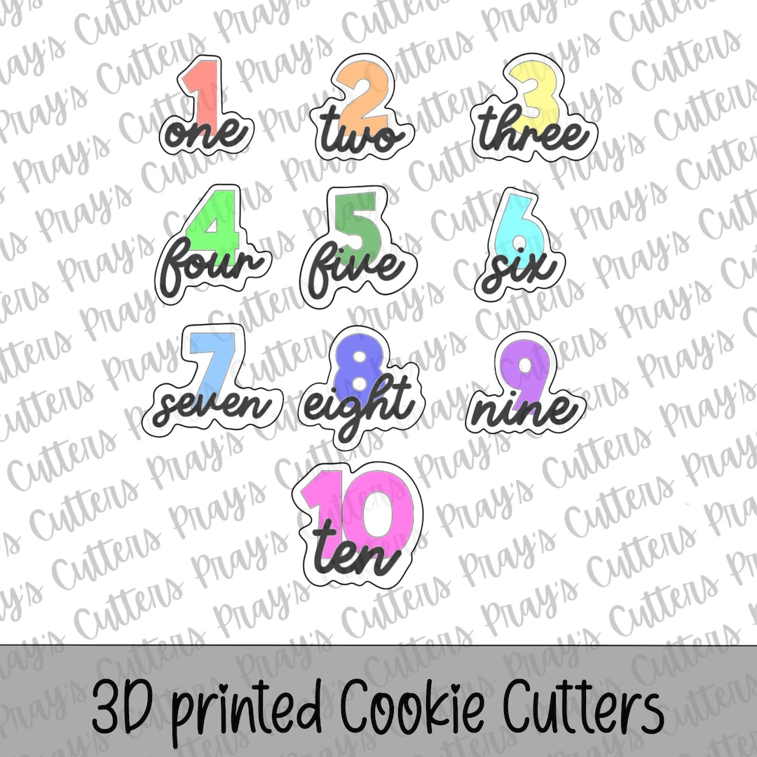 Script Number Cookie Cutters: Birthday Baking | 3D Printed - Etsy