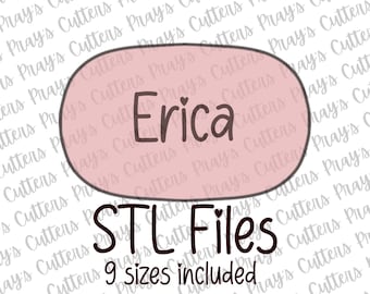 Custom Plaque Cookie Cutter STL File (9 Sizes) (Digital Download)