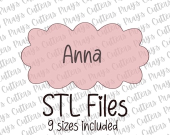Custom Name Plaque Cookie Cutter STL File: Anna Plaque Design (Instant Download)