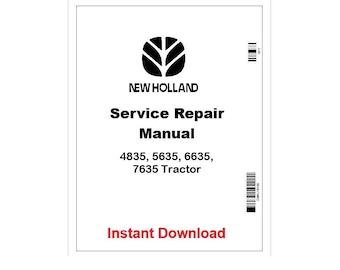 New Holland 4835–7635 Tractor Pdf Service Repair Manual