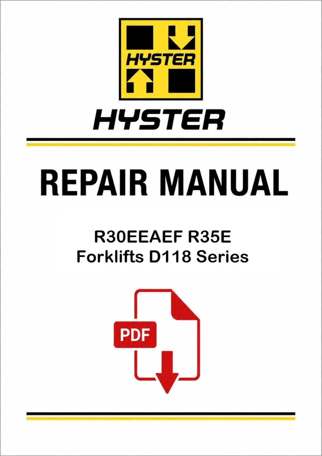 Hyster R30EEAEF R35E Forklifts D118 Series Pdf Repair Manual - Etsy