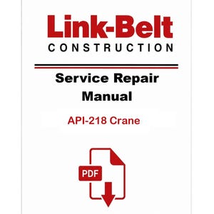 Link Belt API-218 Crane Pdf Repair Manual