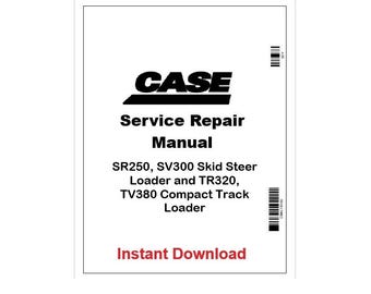 Manual de serviço das carregadeiras Case SR250–SV300 e TR320–TV380 em PDF