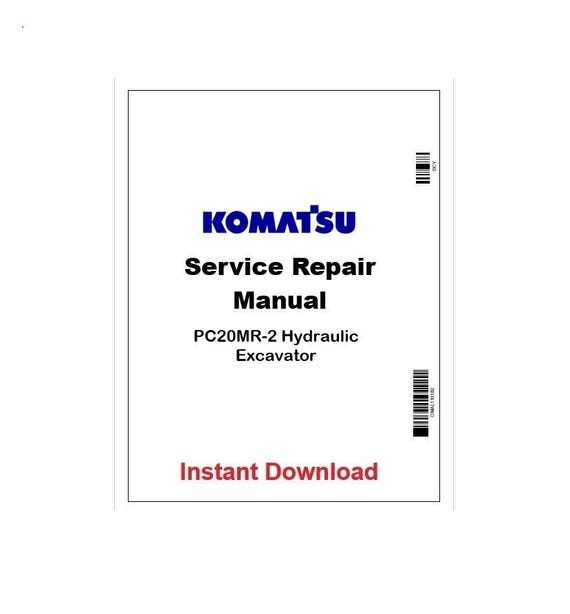 Pdf Komatsu PC20MR-2 Hydraulic Excavator Repair Service Manual