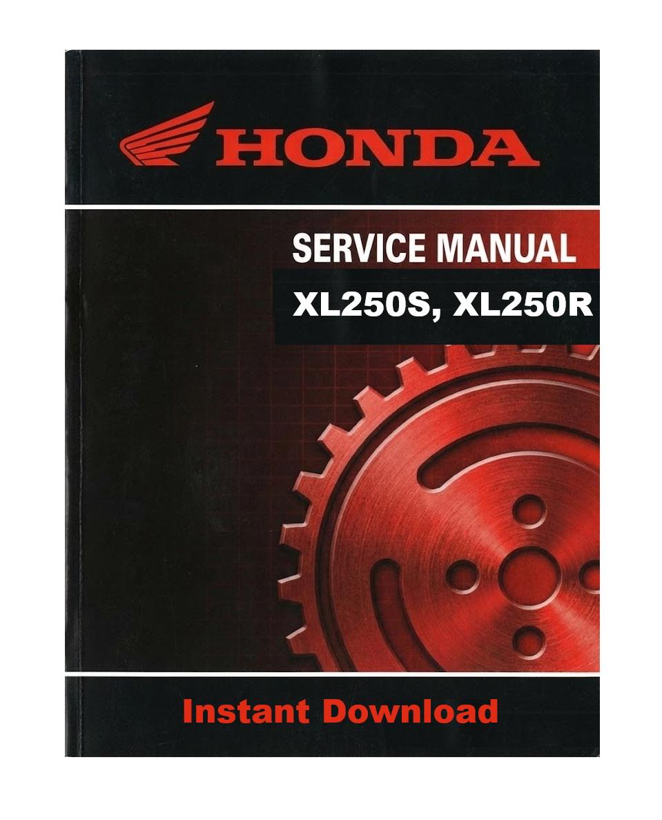 Honda XL250S, XL250R Repair Service Manual PDF - Etsy UK