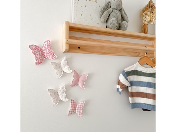 Fabric Butterfly Wall Decor, Custom Nursery Decoration, Layered Butterflies