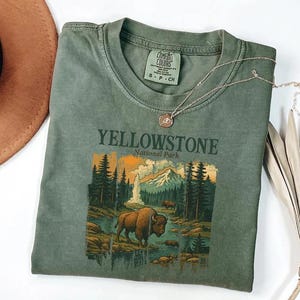 Comfort Colors Yellowstone Shirt: Retro National Park Tee
