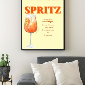 Aperol Spritz Digital Wall Art | Cocktail Recipe Print | Bar Decor Instant Download (PDF)