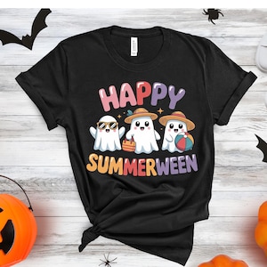 Summerween Ghosts PNG: Kawaii Beach Halloween Clipart (Digital Download