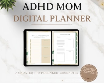 ADHD Digital Planner for Moms | GoodNotes iPad Planner | Daily & Weekly Routine Organizer | Undated PDF
