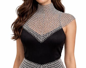 Medieval Costume, Aluminum Chainmail Set with Butted Rings | 10mm Anodized Finish