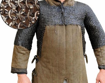 Cosplay Armor Shirt, Mild Steel Riveted Chainmail with Half Sleeves