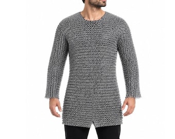 Chainmail Hauberk, 9mm Aluminum Dome-Riveted Rings | Medieval Reenactment Armor