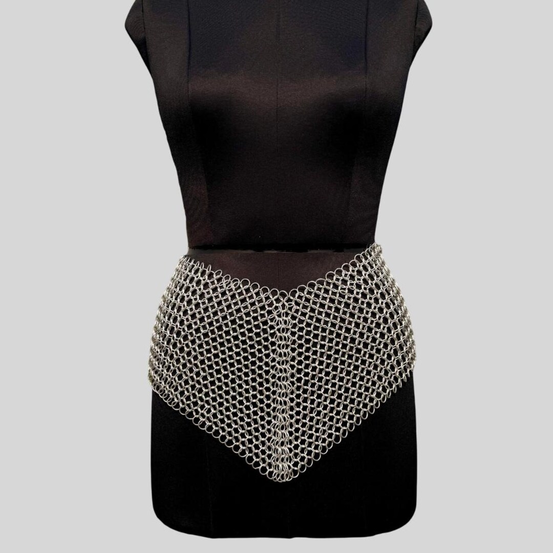 Aluminum Chainmail Hip Belt | Festival Chain Skirt | Handmade Rave ...
