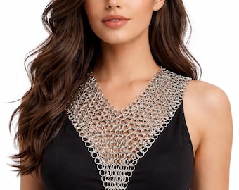 Chainmail Collar, Lightweight Aluminum Gorget With 10mm Butted Rings