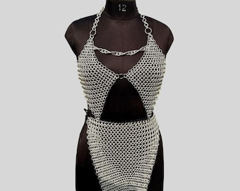 Aluminum Dress, Anodized 10mm Butted Rings | Chainmail Outfit