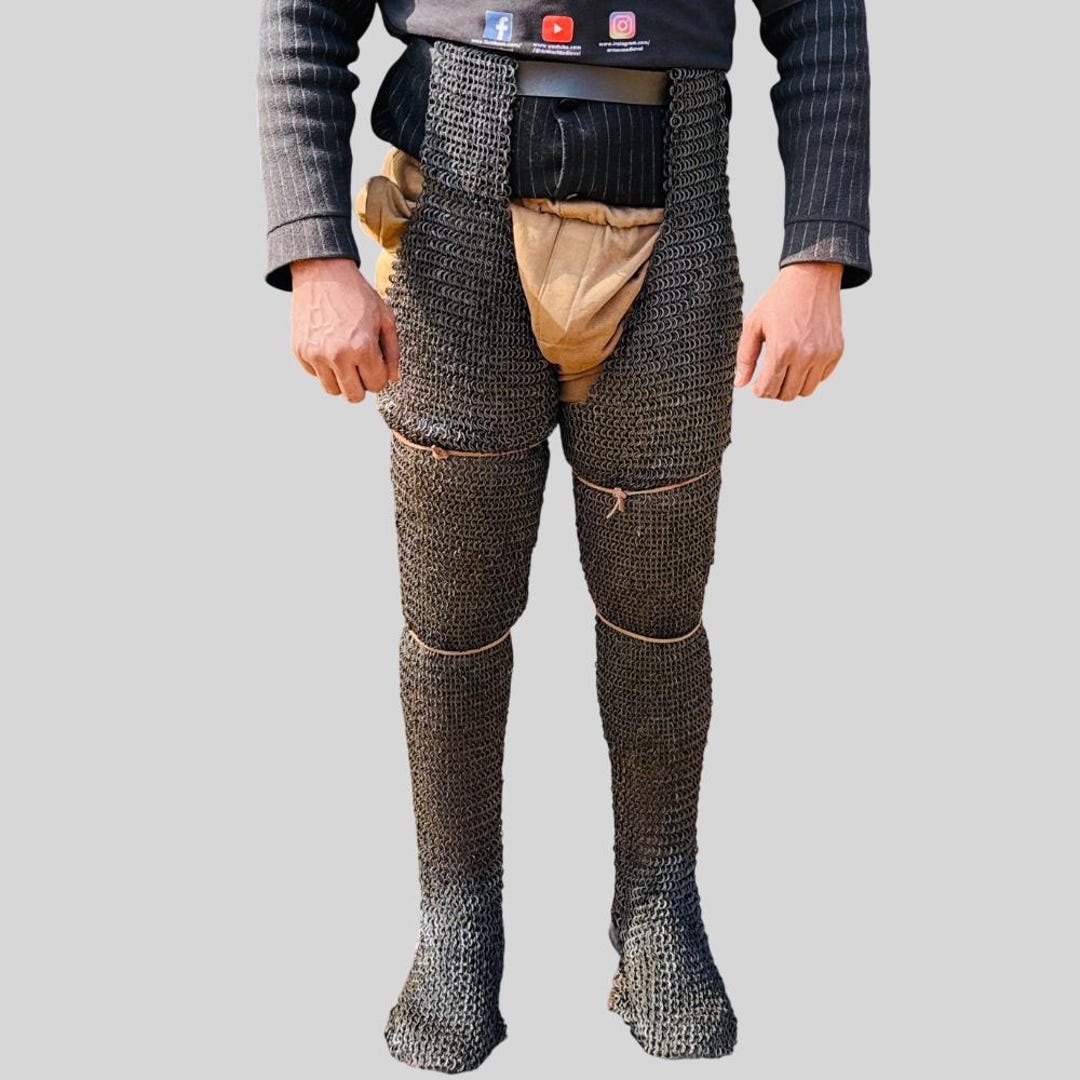 Chainmail Leggings Pair, Mild Steel, 8mm Flat Rings, Medieval Armor ...