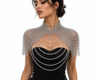 Chainmail Collar, 10mm Anodized Aluminum | Lightweight LARP Armor