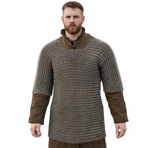 Maglia a mezza manica in cotta di maglia leggera – Anelli in alluminio e gomma rotondi da 10 mm calibro 16