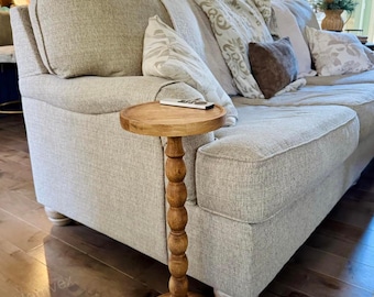 Wooden Small Side Table, Round End Table, Side Table, Small Coffee Table, Bedside Table,  Sofa Side Table, Pedestal Side Table