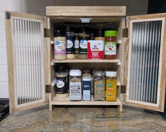 Wooden Countertop Storage Cabinet with Doors, Perfume Organizer, Cologne Organizer, Countertop Organizer, Essential Oil Storage