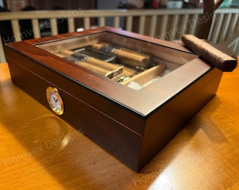 Wooden Cigar Humidor Box, Cigars Holder, Cigar Gift Box, Cigar Case, Cigar Box, Humidor For Cigars