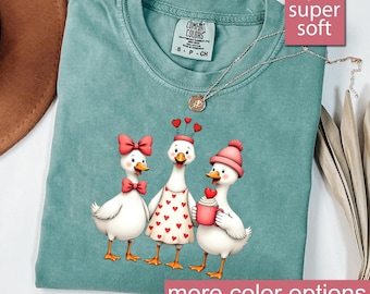 Just a Lovely Goose Valentine Shirt, Cute Valentines Goose Tee, Love Silly Goose Valentine Sweatshirt