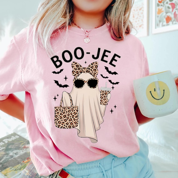 Comfort Colors® Boo-Jee Ghost Shirt, Leopard Ghost Tee, Ghost Coffee Shirt, Funny Fall Shirt, Boojee Shirt, Ghost Tee, Girly Halloween Gift