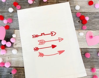 Cupids Arrows Love Valentine's Day Farmhouse Style Kitchen Tea Towel