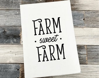 Farm Sweet Farm Modern Farmhouse Kitchen Bathroom Laundry Tea Towel | Guests Towels | Welcome Home