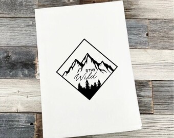 Stay Wild Travel Wanderlust Camper RV Kitchen Tea Towel | Road Trip | Vacation | RV Life | Cooking BBQing | Home On Wheels | Housewarming