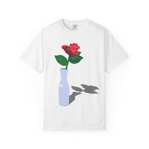 Floral Graphic Tee: Garment-Dyed US Cotton Unisex T-Shirt