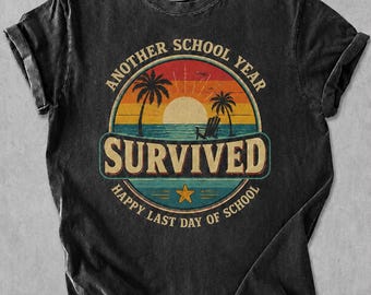 Camiseta gráfica para profesores, puesta de sol en la playa, vacaciones de verano, último día de clases.