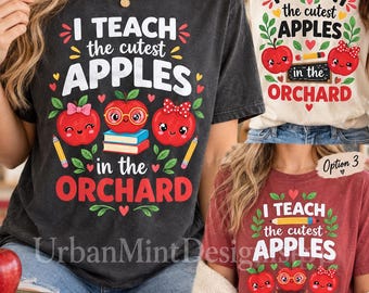 Teacher Apple Shirt, Orchard Theme, Elementary Educator Gift