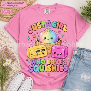 Kawaii Squishies Shirt, Dumpling Butter Graphic Tee, Pastel Toy Lover Gift