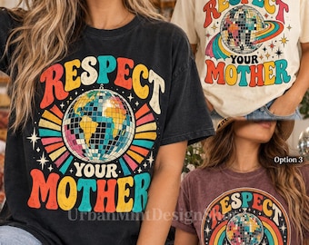 Retro Disco Earth Day Tee, Mirrored Globe Graphic, Eco Activist Gift