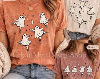 Ghost Ballerina Halloween Shirt, Spooky Season Dancers, Fall Dance Teacher Gift