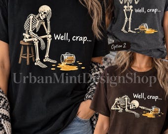 Funny Skeleton Spilled Coffee Halloween Shirt, Sarcastic Fall Humor Tee