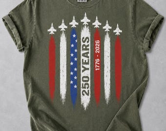 Camiseta patriótica de 250 años, camiseta con estampado de la bandera estadounidense, Independencia Americana 1776-2026