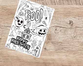 Halloween Colouring Sheet - Digital instant Download